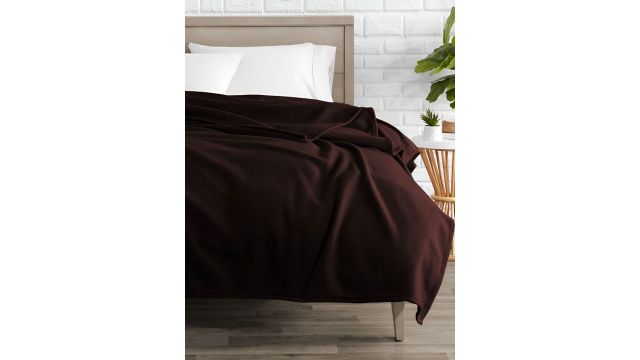 bsb home Coffee Brown Solid AC Room 210 GSM Single Bed Blanket