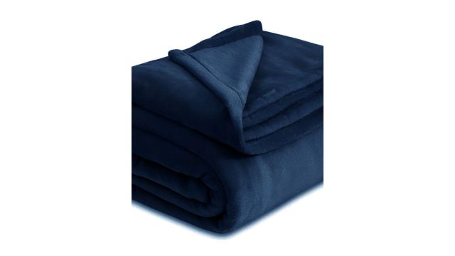 bsb home Navy Blue Fleece AC Room 300 GSM Single Bed Blanket