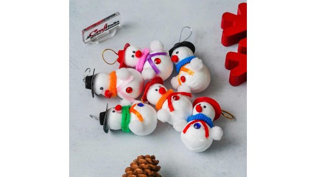 eCraftIndia Merry Christmas Decor Snowman Hanging Ornaments