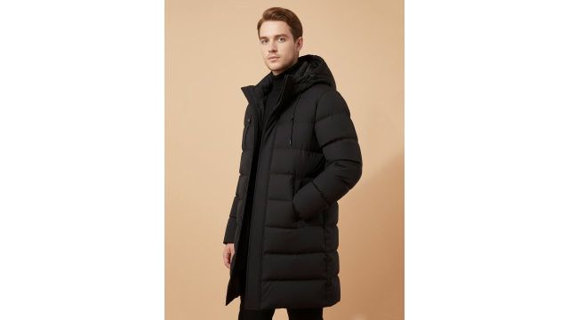 Mast & Harbour Men Polyester Longline Puffer Jacket with Patchwork