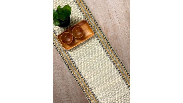 Peepul Tree Beige Printed Table Runners