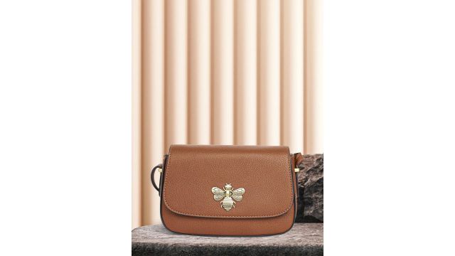 Accessorize London Faux Leather Tan Britney Bee Sling Bag