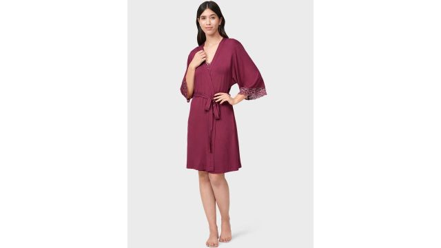 Amante Women Maroon Sleep Robe