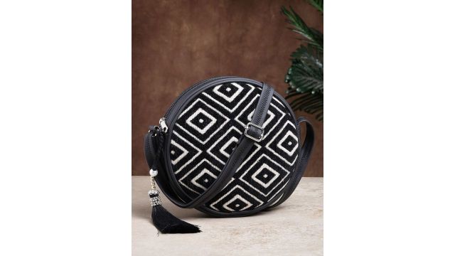 Anekaant Boho Diamond Cotton Jacquard Sling Bag