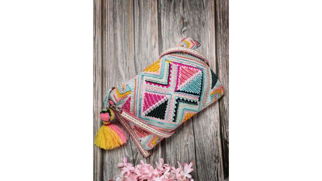 Anekaant Boho Ethnic Cotton Jacquard Sling Bag