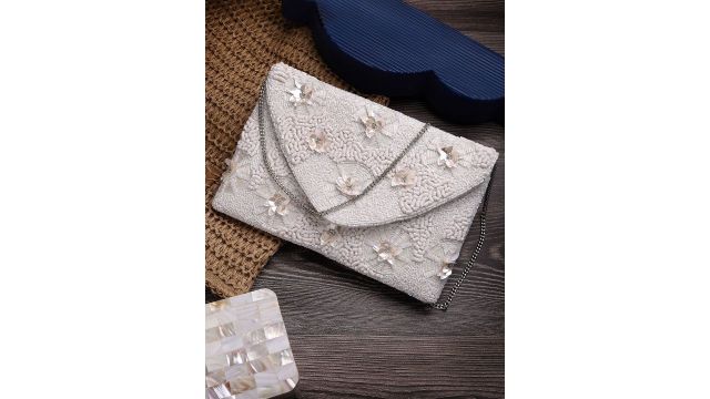 Anekaant Boho Floral Embellished Cotton Canvas Sling Bag