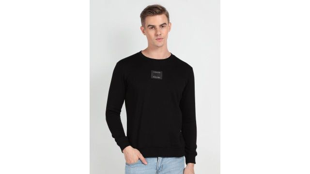 Arrow New York Round Neck Cotton Pullover Sweatshirt