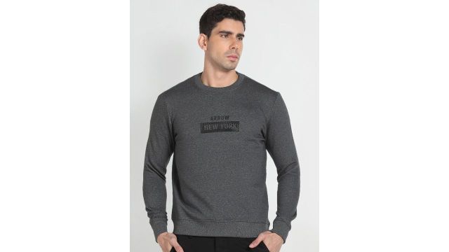 Arrow New York Typography Printed Pullover Sweatshirt