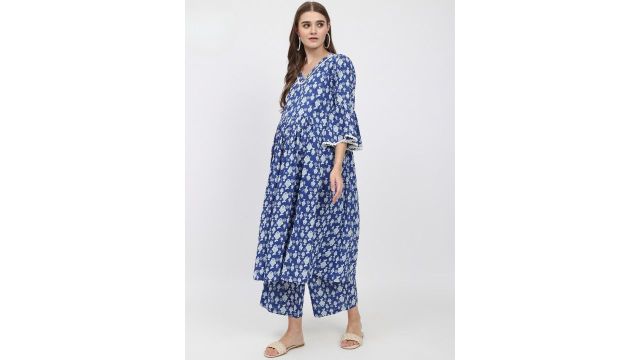 Aujjessa Ethnic Motifs Printed Maternity A-Line Kurta