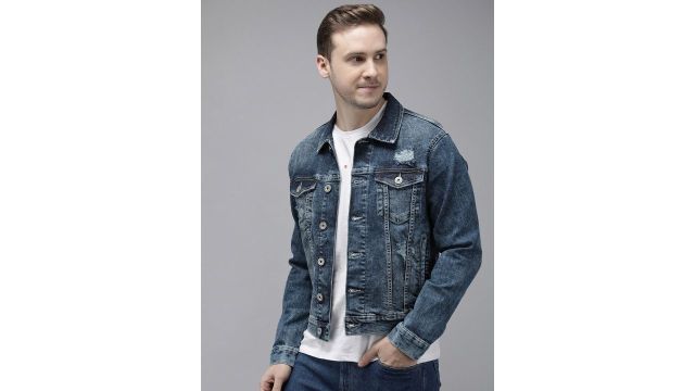 BEAT LONDON by PEPE JEANS Solid Distressed Denim Jacket