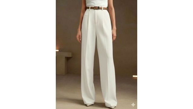 BROADSTAR Women Smart Loose Fit High-Rise Pleated Trousers