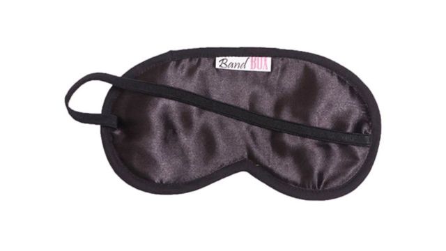 BandBox Unisex Grey & Black Embroidered Cotton Eye Mask