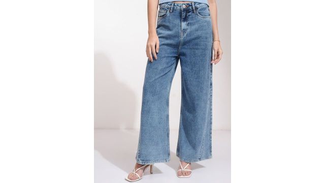 Basics By Tokyo Talkies Women Flared High-Rise Jeans