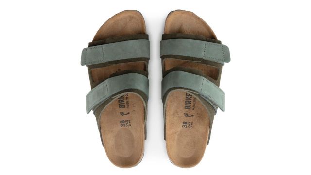 Birkenstock Uji Thyme Narrow Width Nubuck/Suede Leather Two-Strap Sandals
