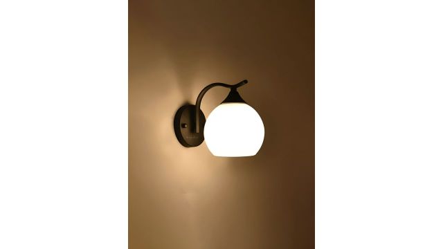 BrightLyt Black & White Spherical Shaped Metal Wall Lamp
