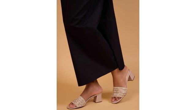 CAI Women Blush Glow Heel (Silver-toned block with bows)