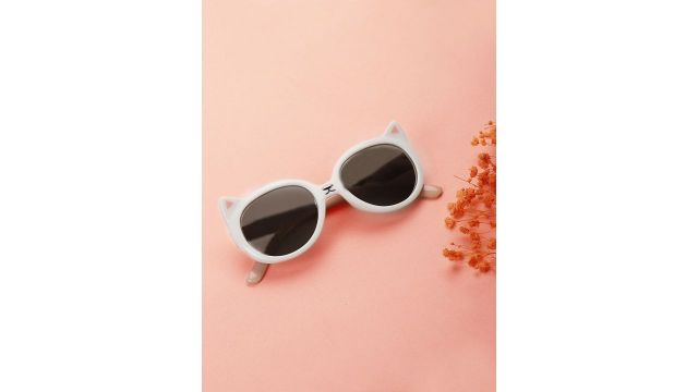 Carlton London Girls Grey Lens & White Cateye Sunglasses