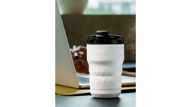 Cello Nomad White Hot and Cold Vacuum Insulated Stainless Steel Travel Mug-350ml