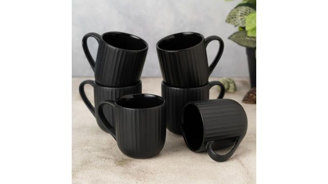 Clay Craft Fine Ceramic Linea Black Coffee Mug