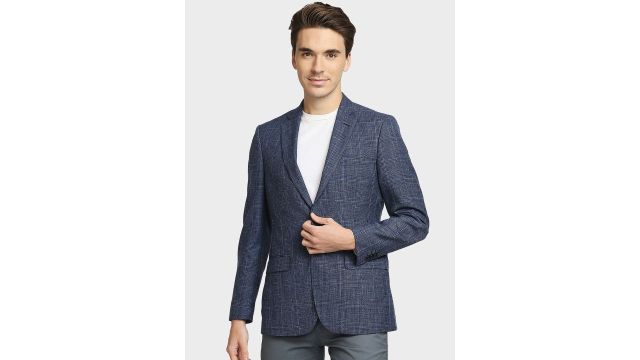 ColorPlus Redloop Power Blazers Checked Regular Fit Formal Blazer