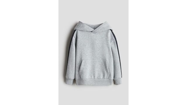 Contrast-Panel Hoodie (Grey/black)