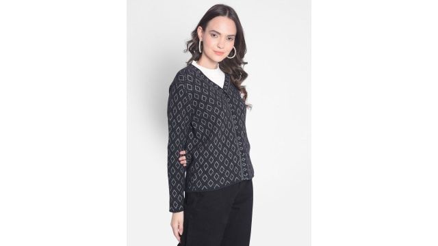 Crimsoune Club Self Design V-Neck Cardigan