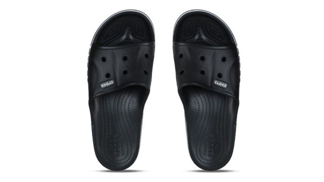 Crocs Unisex Black & White Croslite Sliders
