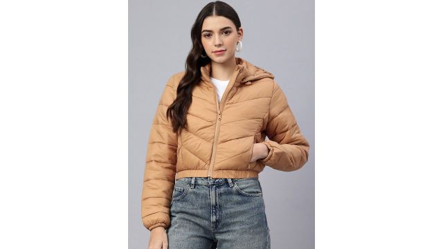 London Rag Cropped Hooded Down Jacket