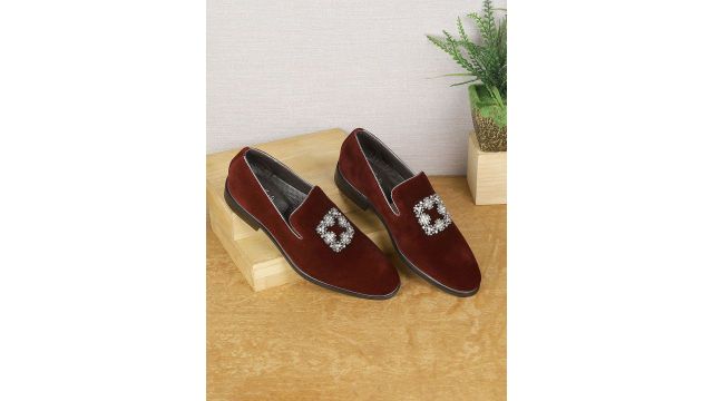 DAVINCHI KRAASA Men Woven Design Formal Slip-Ons