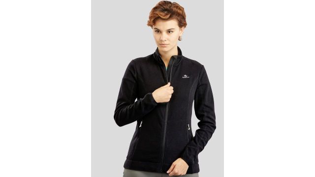 Decathlon QUECHUA Women Full-Zip Fleece Sweater Jacket (Black, fleece, insulator)