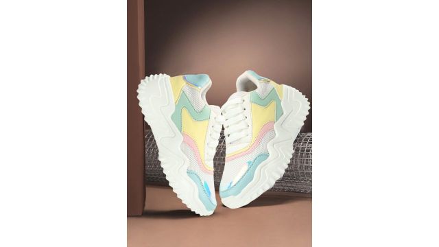 Denill Women Colourblocked Lace Up Sneakers