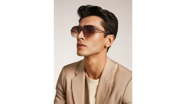 Espee Men Brown Lens & Gunmetal-Toned Square Sunglasses (Metal, full rim)