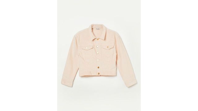 Fame Forever by Lifestyle Girls Spread Collar Solid Denim Jacket