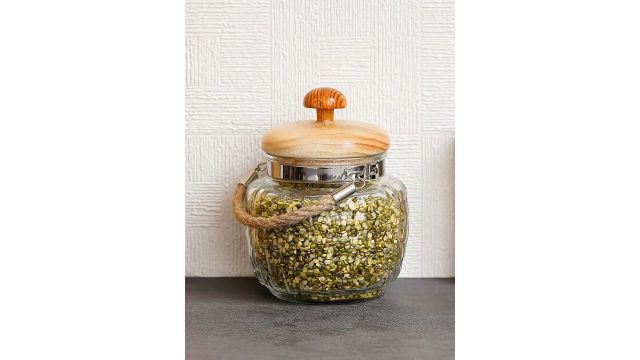 Femora Transparent Glass Air Tight 2 Piece Clip-On Jar