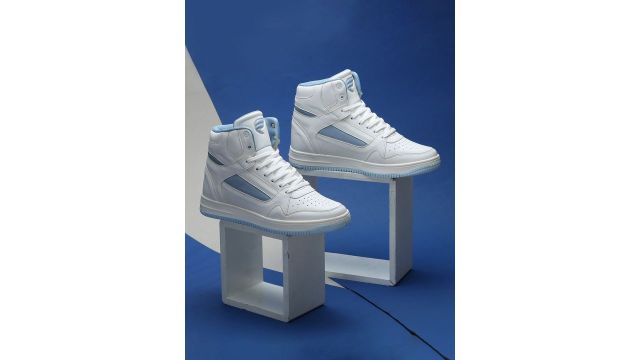 Field Care Men Colourblocked Lace-Up High-Top Sneakers (White, 3-month warranty)