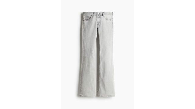 Flared Low Jeans (Light grey, low waist, long)