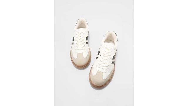 Forever Glam Women Colourblocked Lace-Ups Sneakers (White, PU)