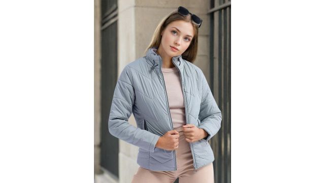 Freehand by The Indian Garage Co Women Green Outdoor Bomber Jacket (Green, lined)