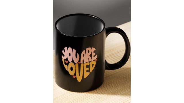 Gift4You Marble Black Typography Ceramic Microwave Safe Mug – 325 ml