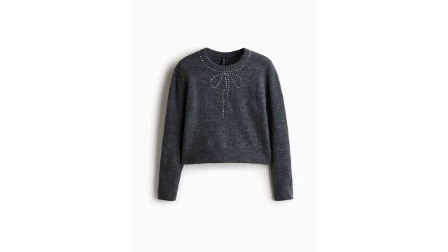 H&M Embellished Jumper (Short pullover, round neck)