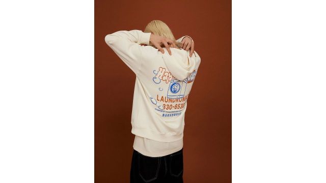 H&M Men Loose Fit Printed Hoodie