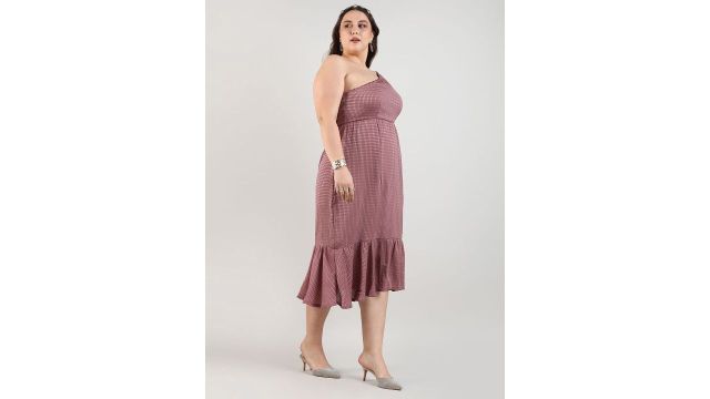 Instafab Plus Women Cold-Shoulder A-Line Dress