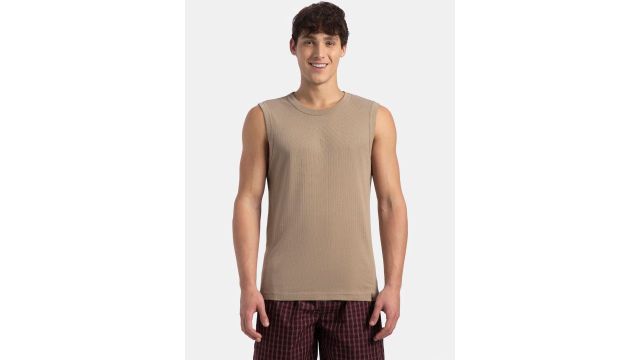 Jockey Super Combed Cotton Rib Solid Round Neck Muscle Vest - 9930
