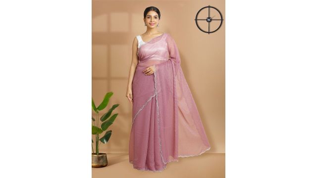 Kalyan Silks Polka Dot Embellished Beads and Stones Saree