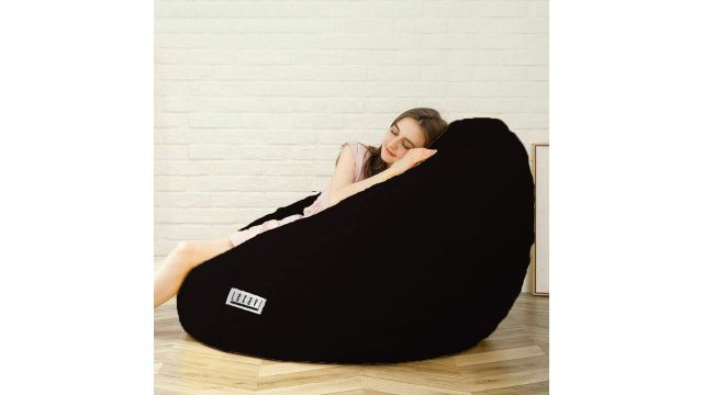 LEXAVI Brand - Faux Leather Bean Bag Filled with Beans