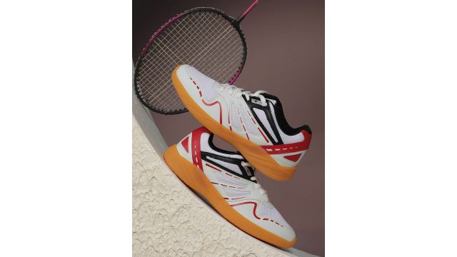 Liberty Men Badminton Non-Marking Shoes (White, mid-top, rubber sole)