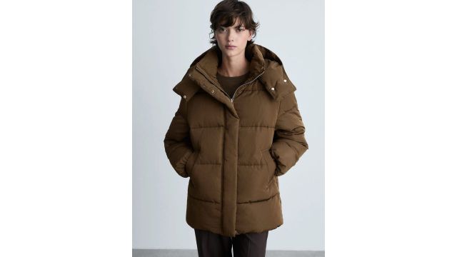 MANGO Hooded Longline Puffer Jacket