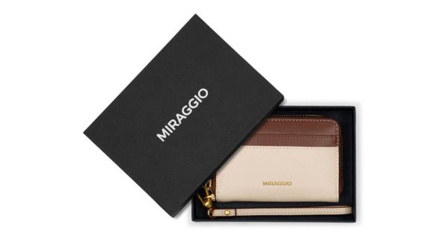 MIRAGGIO Ellie Ivory Zip Around Wallet With Detachable Wrist Strap