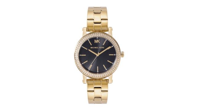 MK7547I (black round dial + gold strap, reset time)