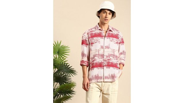 Mast & Harbour Abstract Self Designed Casual Relaxed Fit Shackets